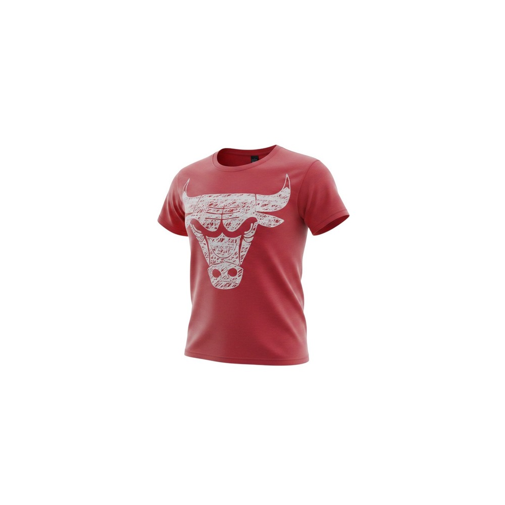 NBA Chicago Bulls T-Shirt Womens Medium Red NEW Scribble Logo Crop Top